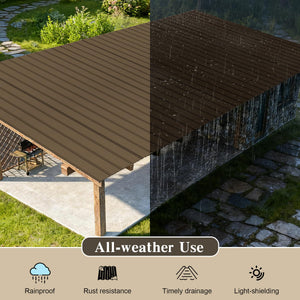 20 Pcs Metal Roofing Panels, Galvanized Steel, Waterproof, Heavy Duty