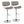 Lombardi - Contemporary Adjustable Barstool With Swivel With Straight T Footrest (Set of 2)