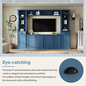 Minimalist Entertainment Wall Unit with Bridge for TVs Up to 75''