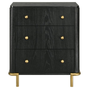 Anser - 3 Drawer Nightstand - Black