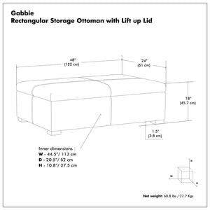 Gabbie - Coffee Table Upholstered Storage Ottoman