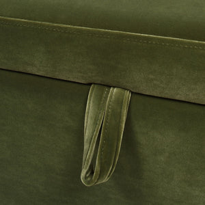 Knox - Square Storage Cocktail Ottoman - Olive Green