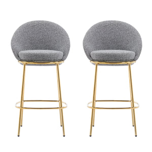 Celano Indoor Metal Upholstered Barstool Set of 2