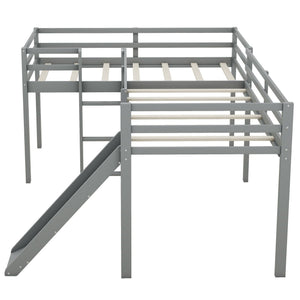 L Shaped Loft Bed With Ladder And Slide