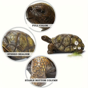21.3" Large Realistic Resin Turtle Garden Sculpture