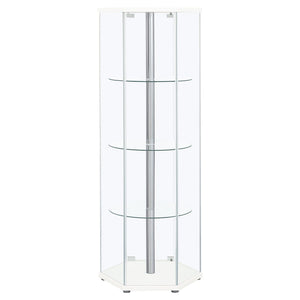 Tenley - 4 Shelf Curio Cabinet With Hexagonal Design