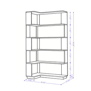 L-Shaped Design Corner Bookshelf