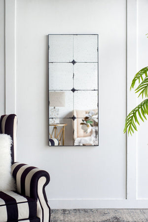 Traditional Decor Style Antique Glass Panel Mirror, Wall Mirror For Bathroom Entryway Console Lean Against Wall