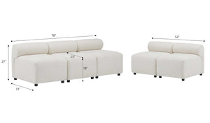 Evelyn 5-Piece Modular Chenille Sectional Sofa for Living Rooms