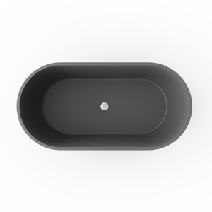 63 Inch Solid Surface Oval Shape Freestanding Bathtub