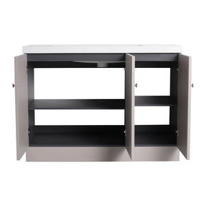 Contemporary Freestanding Bathroom Vanity With Resin Sink & Soft-Close Cabinet Doors