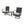 3 Piece Patio Furniture, Swivel Rocker Bistro Set With Side Table & Cushions For Porch - Gray