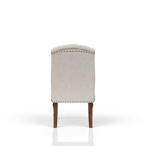 Upholstered Wing Host Chair - Light Gray