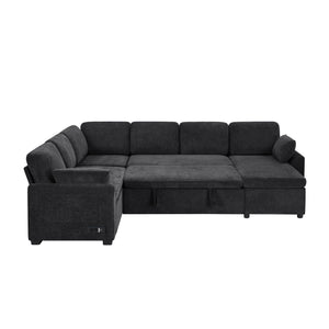 Convertible U-Shaped Sectional Sofa Bed With Reversible Chaise