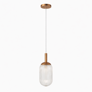 Modern Style Pendant Lamp - Bronze and Clear