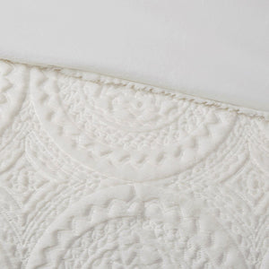 King/Cal King Embroidered Medallion Faux Fur Comforter Mini Set