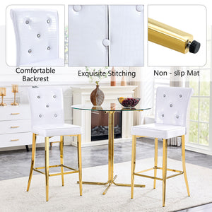 Bar Chairs With Crystal Clasp Design (Set of 2)