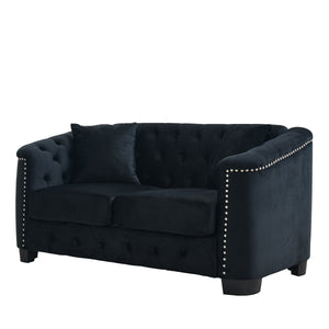 Modern Chesterfield Sofa With Tufted Backrest For Living Room