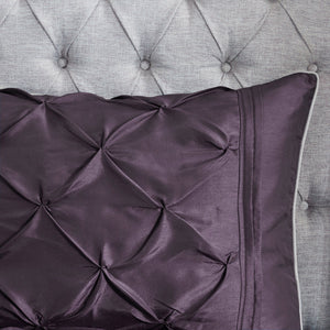 7 Piece Tufted Comforter Set Plum King