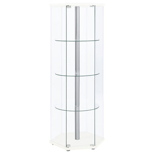 Tenley - 4 Shelf Curio Cabinet With Hexagonal Design