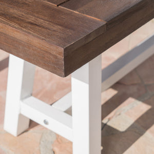 Tranquilizer Outdoor Acacia Wood Bench With Slat Panel Design