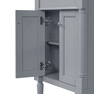Bathroom Vanity With Top Sink, 2 Tier Storage Cabinet