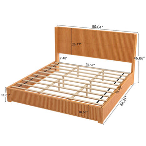 Platform Bed Frame With Headboard, Floor Standing Design