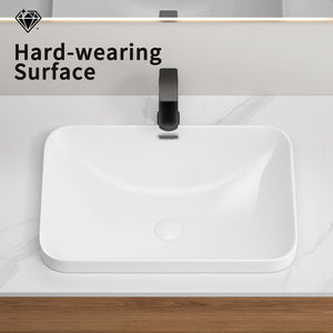 Undermount Bathroom Sink, Vessel Basin For Vanity Countertop - Milk White