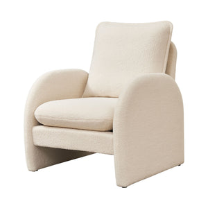 Modern Sherpa Upholstered Accent Chair, Comfortable Living Room Armchair, Lounge Chair For Bedroom, And Office