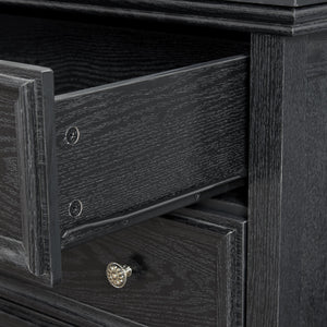 Modern 5-Drawer Black Dresser for Living Room Storage