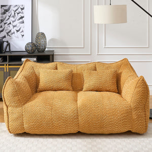 Comfortable Dual Beanbag Chair With High Resilience Foam Core For 2 People