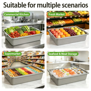 6-Pack Commercial Meat Tubs with Lids