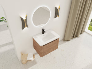 28'' Wall-Mounted Bathroom Vanity with Ceramic Sink