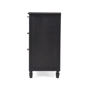 Newell Cane 3 Drawer Dresser - Dark Gray