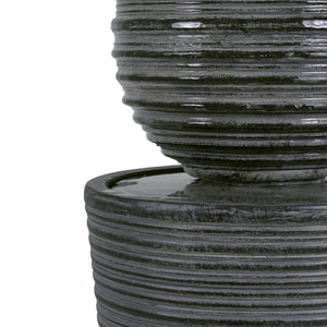 31.5' Tall Striped Concrete Column Fountain with LED Light