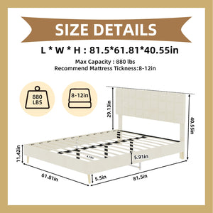 Modern Upholstered Bed Frame – Premium Holland Velvet Fabric