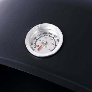 Heavy Duty Round Bbq Grill 17" Steel Charcoal Smoker For Outdoor Cooking - Black