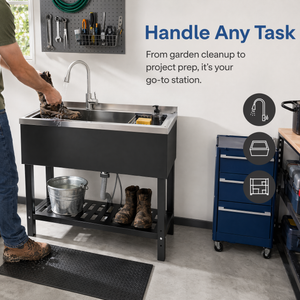 Stainless Steel Utility Sink, Freestanding Sink
