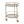 Round Bar Cart with Tempered Glass Shelves and Gold Accents