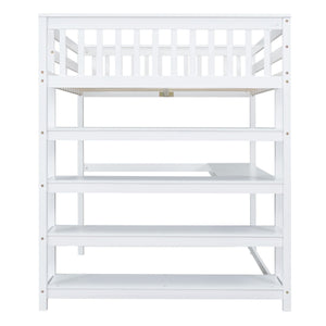 Loft Bed With Storage Shelves And Under Bed Desk