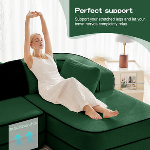 77.2" Teddy Fabric Modular Sofa