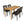 5-Piece Outdoor Dining Set, Acacia Wood Rectangular Patio Table & 4 PE Rattan Iron Frame Dining Chairs