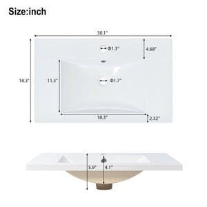 Bathroom Vanity Set With Sink, Combo Cabinet, Bathroom Storage Cabinet, Solid Wood Frame