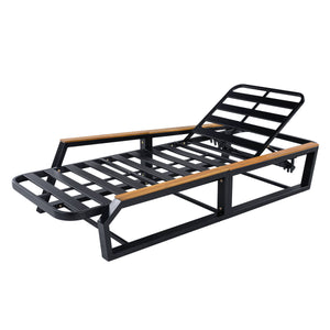 5-Piece Outdoor Chaise Lounge Set, 2 Adjustable Recliners