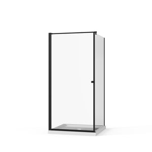 Goodyo - Frameless Corner Shower Door - Matte Black