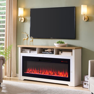 60 Inch Fireplace TV Stand for TVs Up to 70" with 50" Smart Electric Fireplace