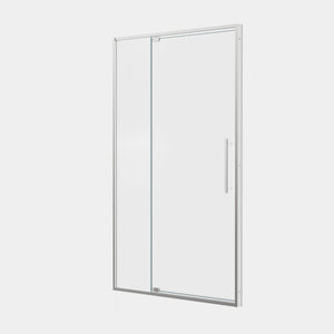 50-54"W x 74"H Pivot Shower Door with 5/16" Tempered Glass - Brushed Nickel Finish