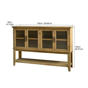 Rectangle Accent Sideboard Cabinet With Storage Shelf, Cabinet For Kitchen - Natural Wood