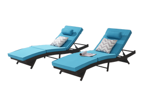 Outdoor Wicker Reclining Chair Set of 2
