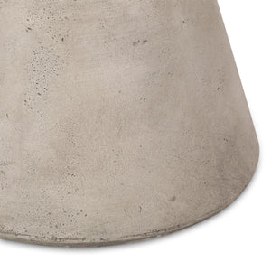 Outdoor Lightweight Concrete Side Table, Light Gray